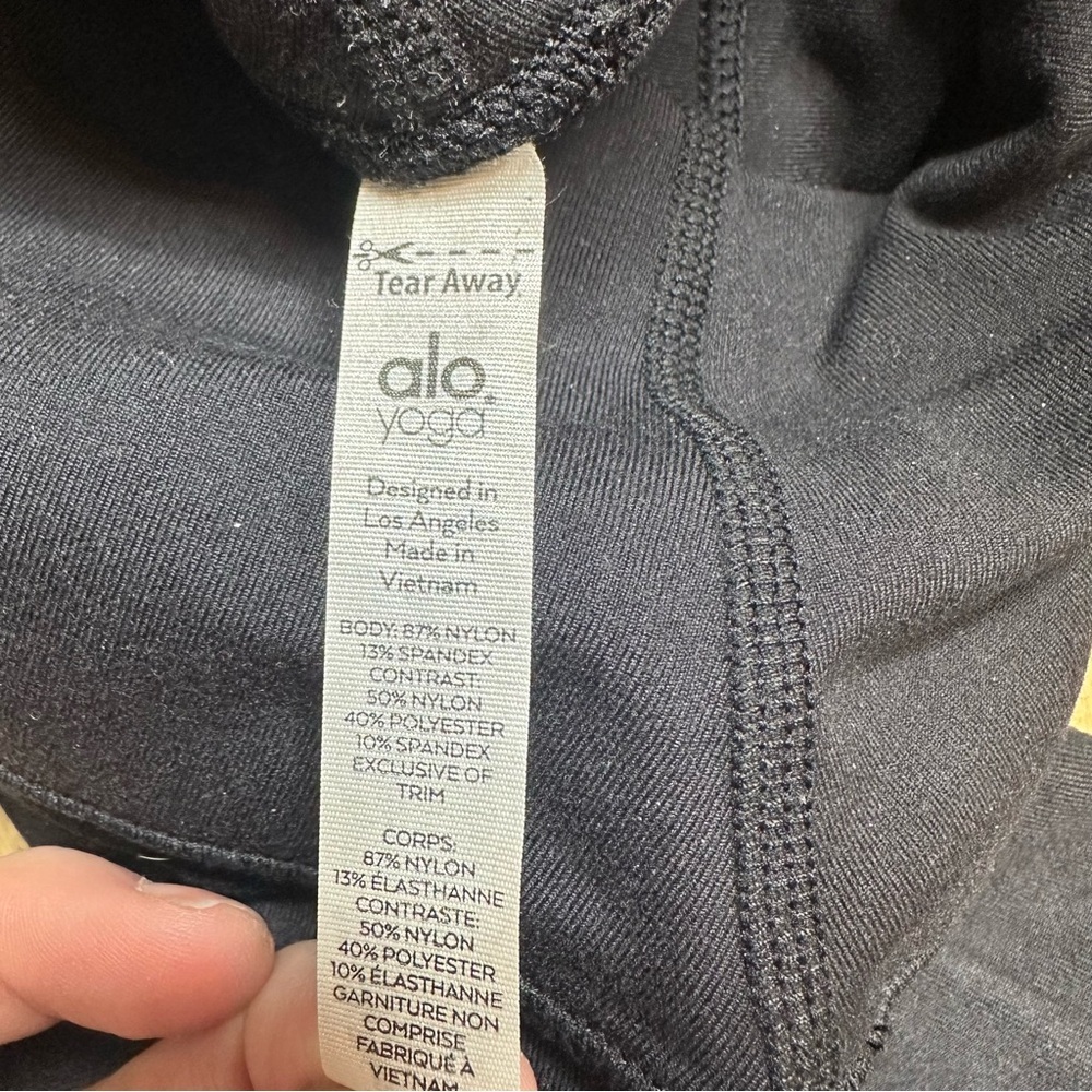 Alo Yoga Goddess Ribbed Ruched Leggings Gray & Black - Picture 14 of 14